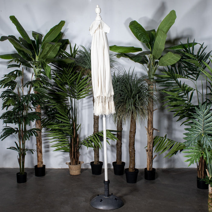 Giga Meubel - Parasol Bali Wit Met Franjes 185x260cm