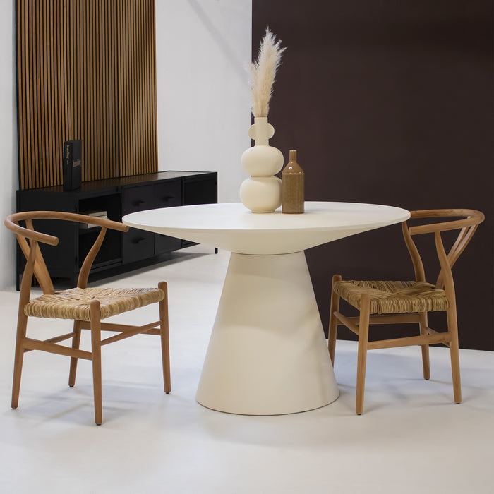 Giga Meubel - Eettafel Beige Rond - Beton Ciré - Ø150cm