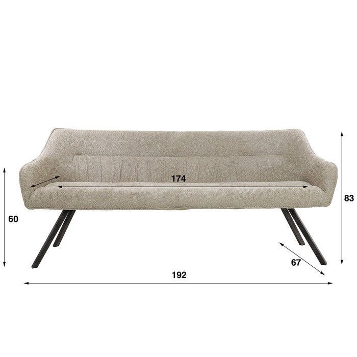 Giga Meubel - Eetkamerbank Bouclé Zand - 190x61x83cm - Bank Plooi