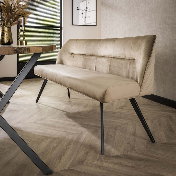 Giga Meubel - Eetkamerbank Velvet Champagne - 188x53x53cm