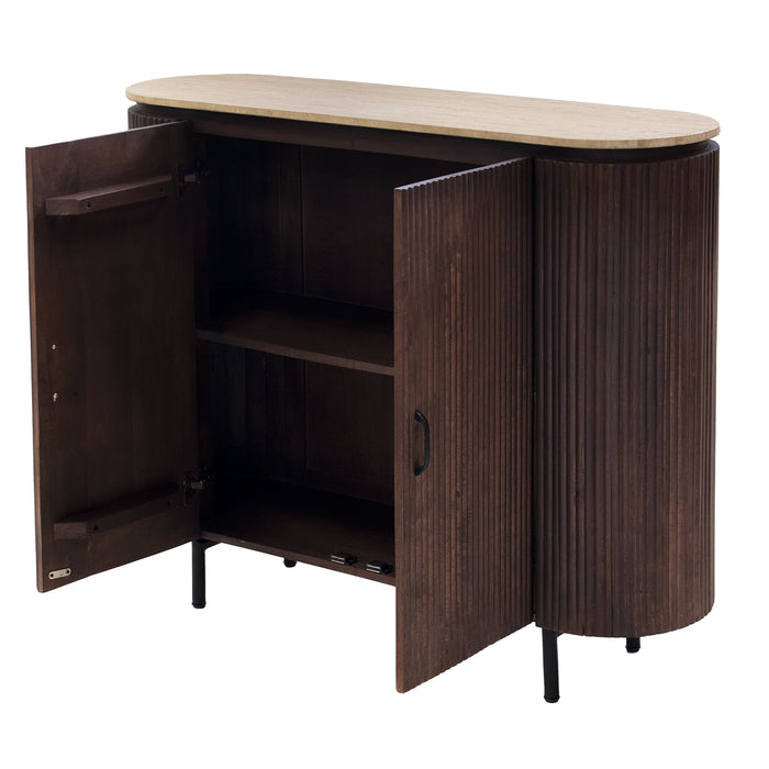 Giga Meubel - Dressoir Travertin 120cm - Bruin Mangohout - 120x35x95cm