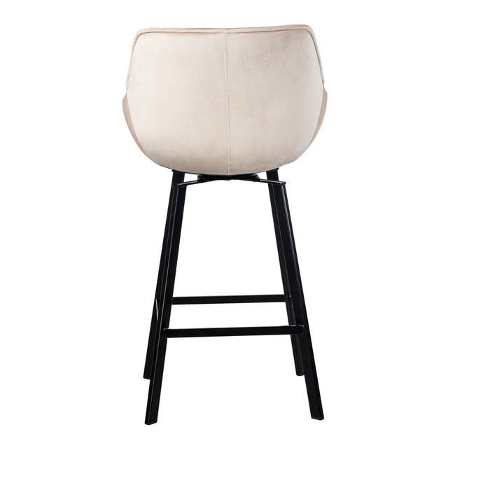 Giga Meubel - Barstoel Shannon Velvet Champagne Draaibaar - Set van 2