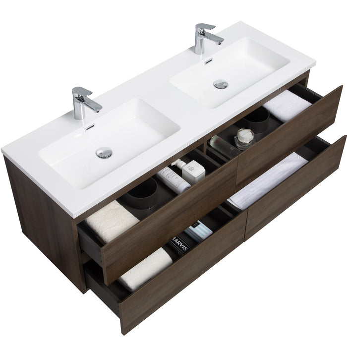 Badplaats Badkamermeubel Set Angela 140cm - Bruin Eiken - Badmeubel