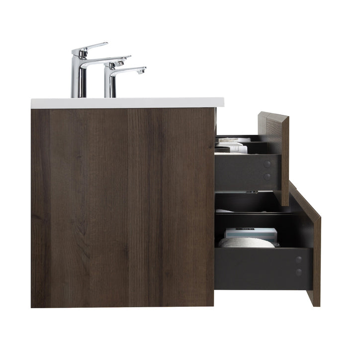 Badplaats Badkamermeubel Set Angela 140cm - Bruin Eiken - Badmeubel