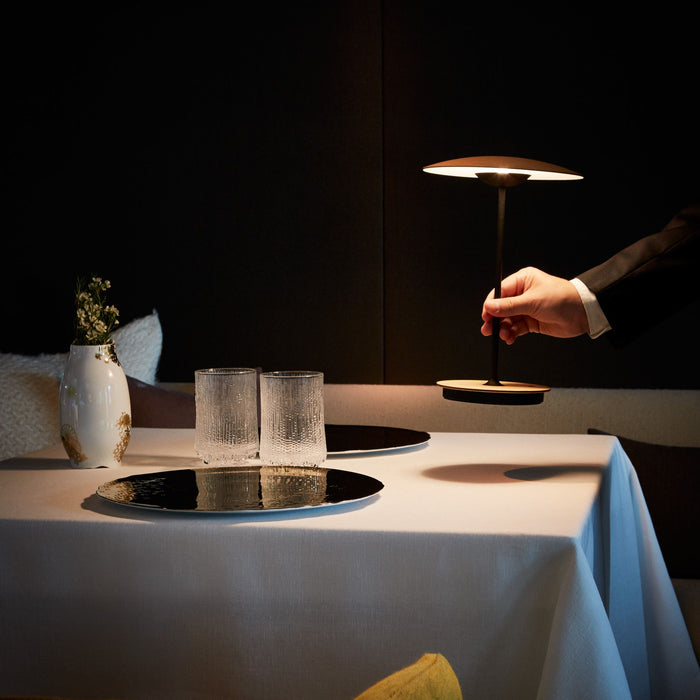 Marset Ginger 20 M tafellamp LED oplaadbaar messing|wit