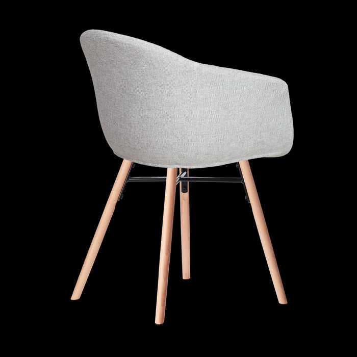 Nolon Nena-Otis Eetkamerstoelen Set van 2 - Lichtgrijs - Houten Poten