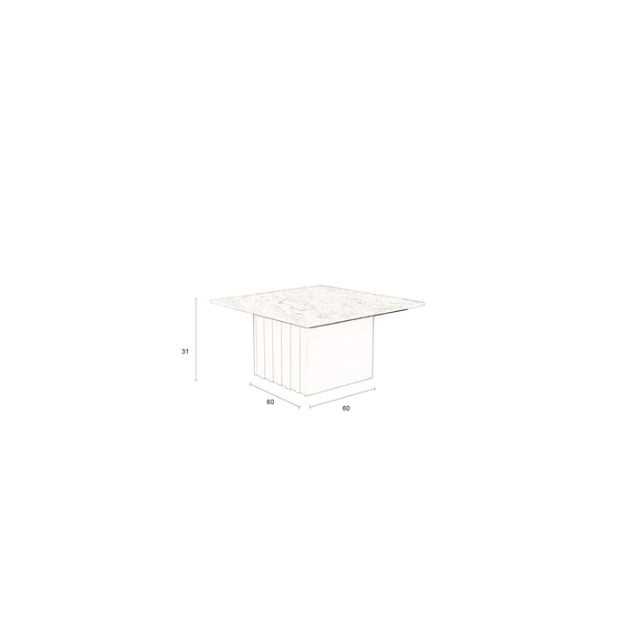 Dutchbone Clayton Salontafel Vierkant 60x60 cm Marmer - Beige