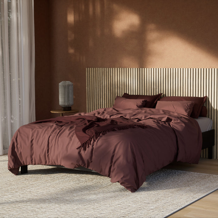 by fonQ Fresh Dekbedovertrek 240 x 200/220 cm - Aubergine