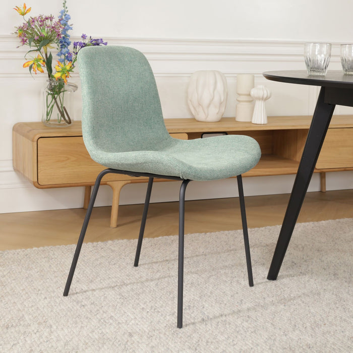 Nolon Nora-Fé Eetkamerstoel Zacht Groen - Stof - Zwarte Ptoen