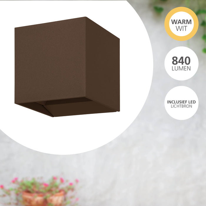 EGLO Calpino 3 Wandlamp - LED - 10 cm - Roestbruin