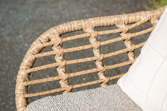 Castello lounge fauteuil - light teak look - natural rotan-merino sand