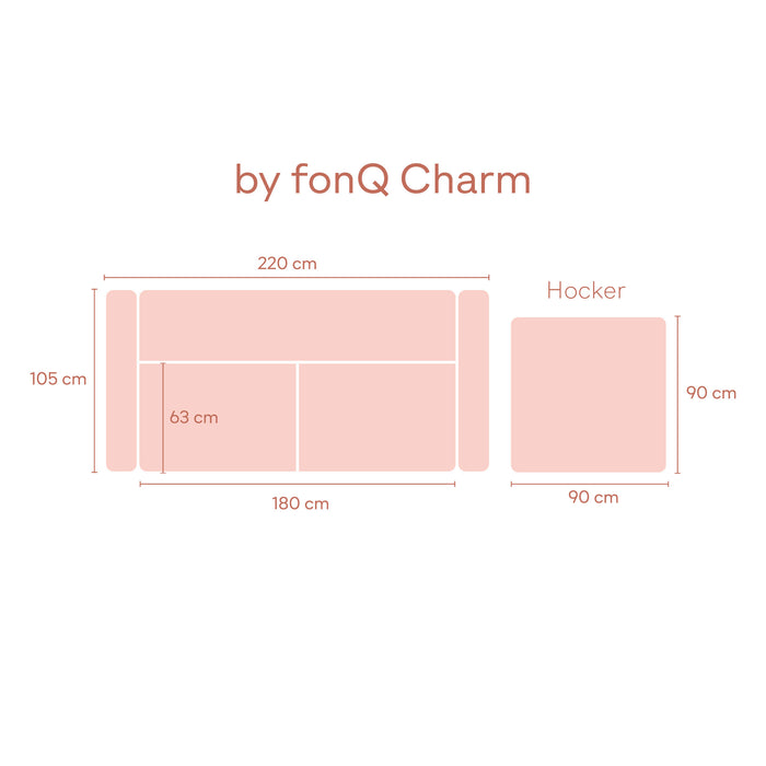 by fonQ Charm 3-zitsbank - Beige