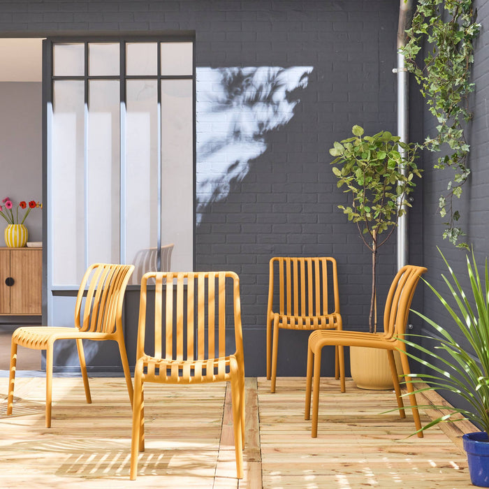 sweeek - Plastic tuinstoel, stapelbaar (set van 4)