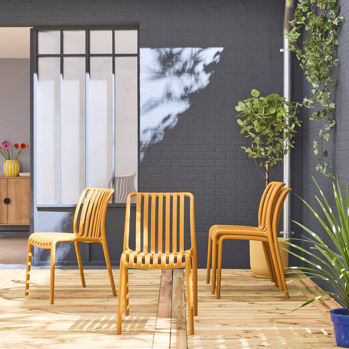 sweeek - Plastic tuinstoel, stapelbaar (set van 4)