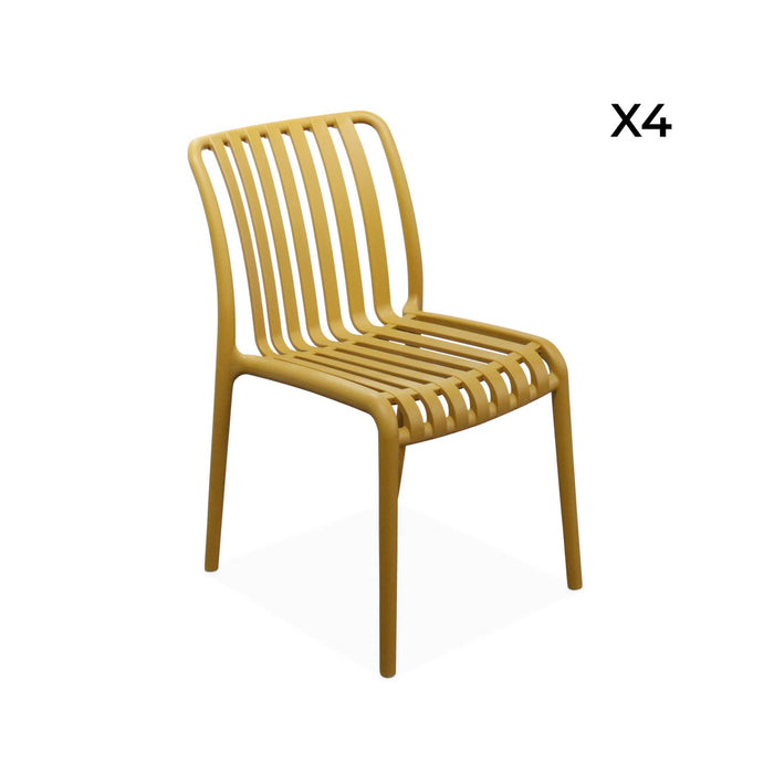 sweeek - Plastic tuinstoel, stapelbaar (set van 4)