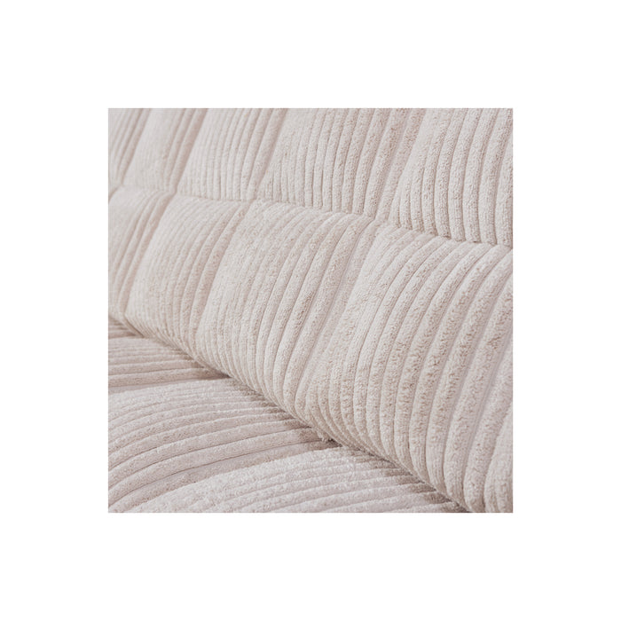 WOOOD Second Date 3-zits Bank - Grove Ribstof - Naturel