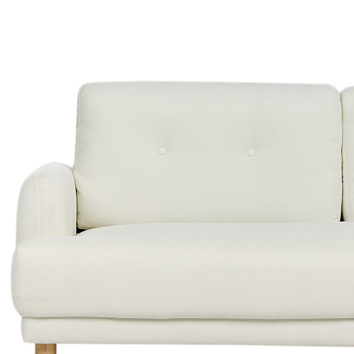 Beliani - TUVE - Driezitsbank - Gebroken wit - Polyester