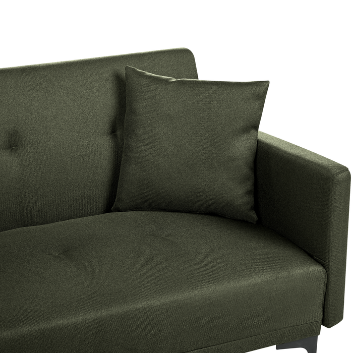 Beliani - LUCAN - Slaapbank 3-zits - Donkergroen - Polyester