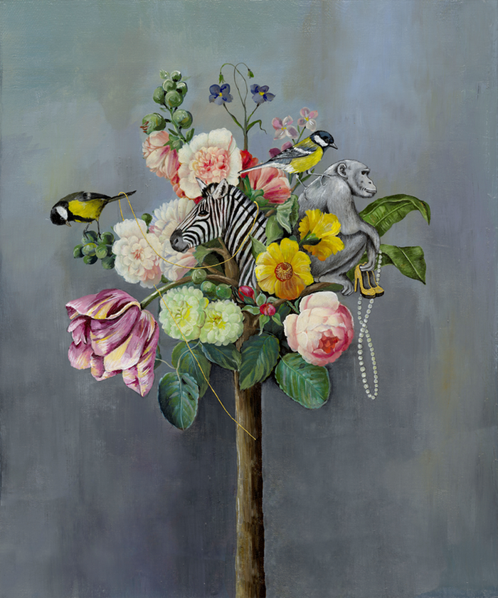 Jet Originals Dekbedovertrek Katoen Satijn Floral Animal - blauw