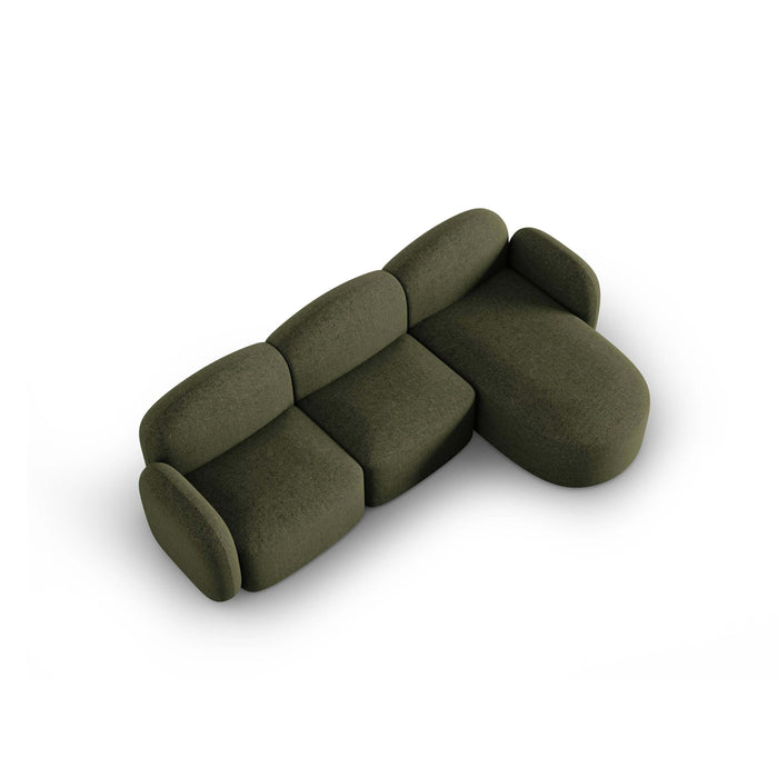 Micadoni Home Blair Hoekbank met Chaise Longue Rechts - Chenille - Groen