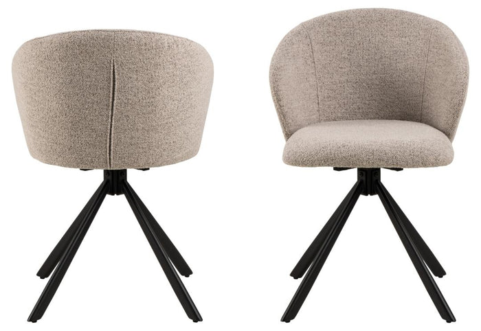 Giga Living - Eetkamerstoel Orrisdale Monza Beige Draaibaar - Set van 2