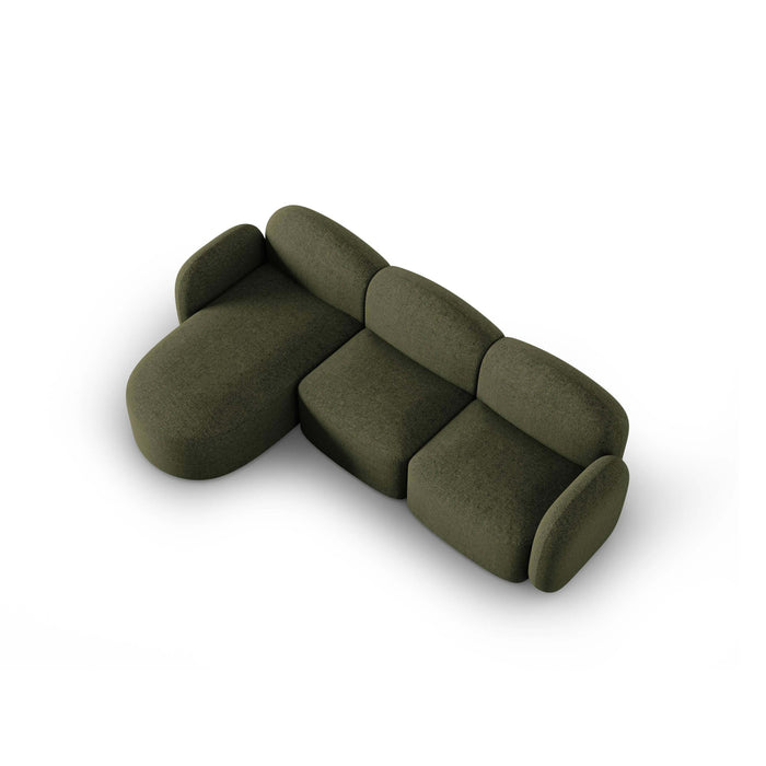 Micadoni Home Blair Hoekbank met Chaise Longue Links - Chenille - Groen