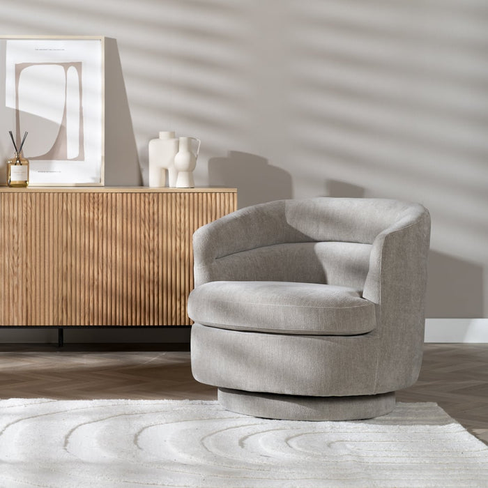 Bronx71 Scandinavische fauteuil Valerie draaibaar chenille taupe