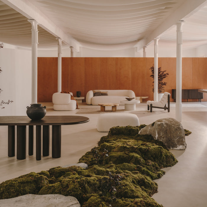 Kave Home - Ovale Mailen-tafel in essenfineer met donkere afwerking Ø