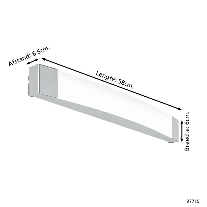 EGLO Siderno Spiegellamp - LED - 58 cm - Grijs
