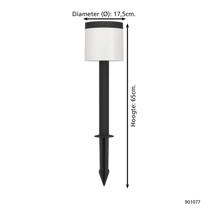 EGLO Pantete Solar Priklamp - LED - 65 cm - Zwart|Wit