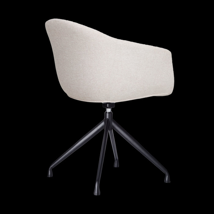 Nolon Nola-Otis draaibare eetkamerstoel beige - zwart onderstel