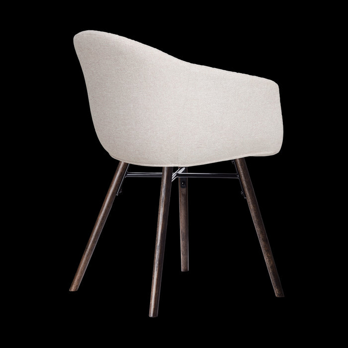 Nolon Nena-Otis Eetkamerstoel Beige - met Armleuning - Walnoot