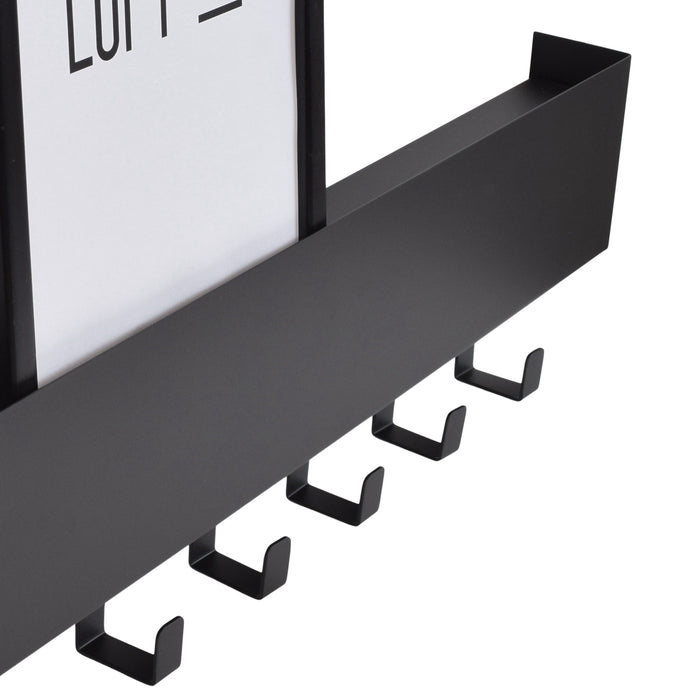LOFT42 Mula Wandkapstok - 61x19x6 - Zwart metaal - 6 haken