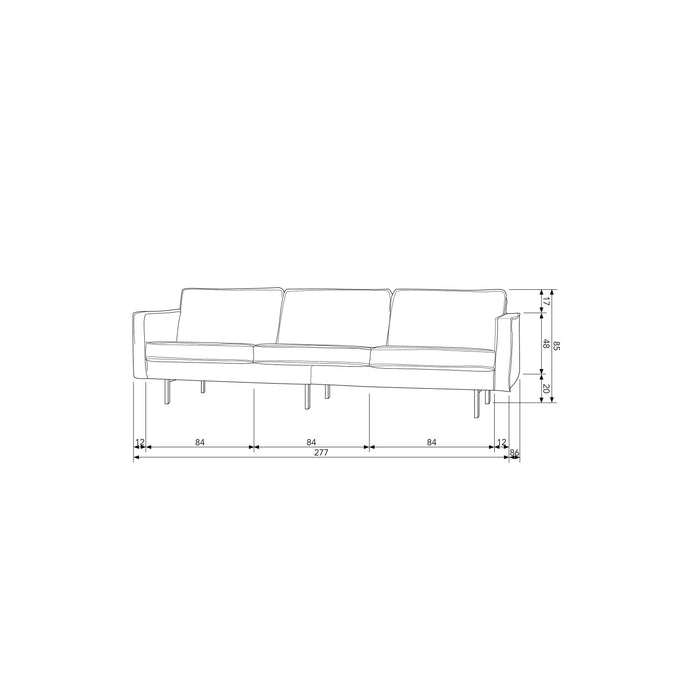 WOOOD Rodeo 3-Zits Bank - Structure Velvet - Mountain - 85x277x86