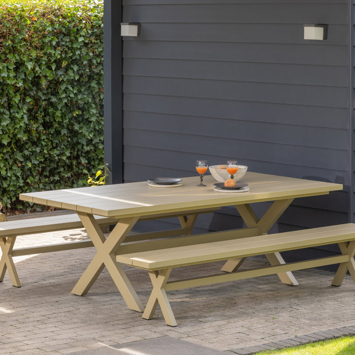 WOOOD Delta Picknickbank Aluminium - Groen / Zand