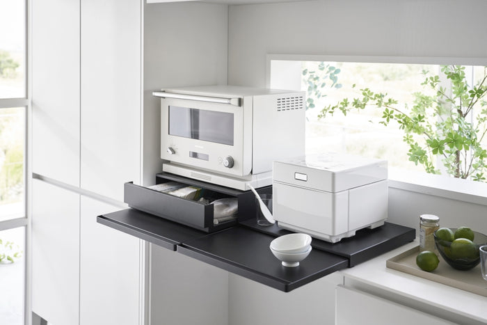 Yamazaki Uitschuifbare Keukenplateau en Lade - Tower - Zwart