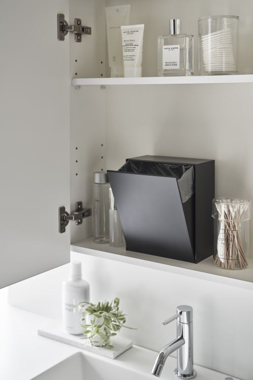 Yamazaki Zelfklevend Badkamer Prullenbakje - Tower - Zwart