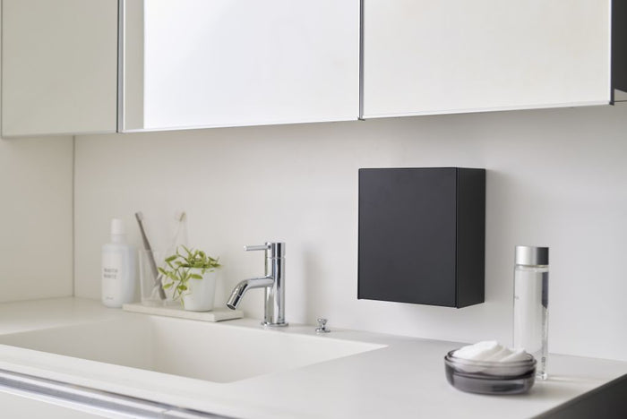 Yamazaki Zelfklevend Badkamer Prullenbakje - Tower - Zwart