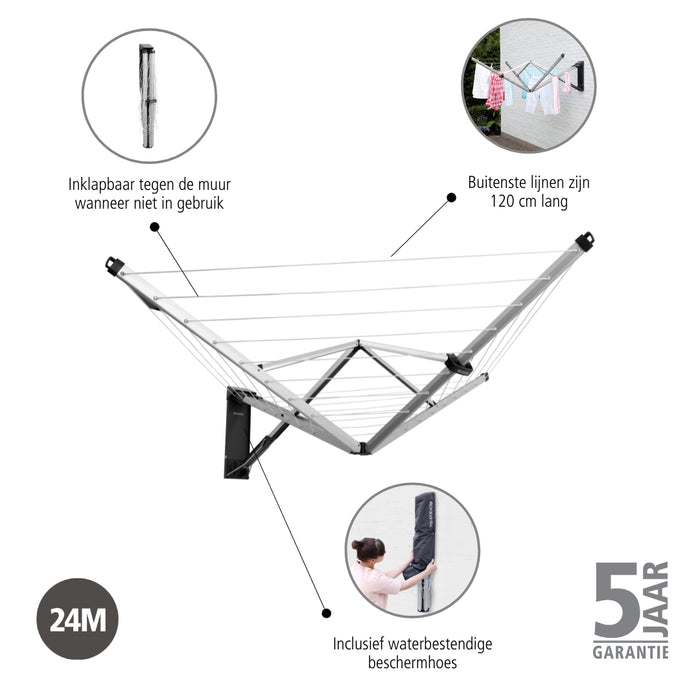 Brabantia WallFix Droogmolen 24 m