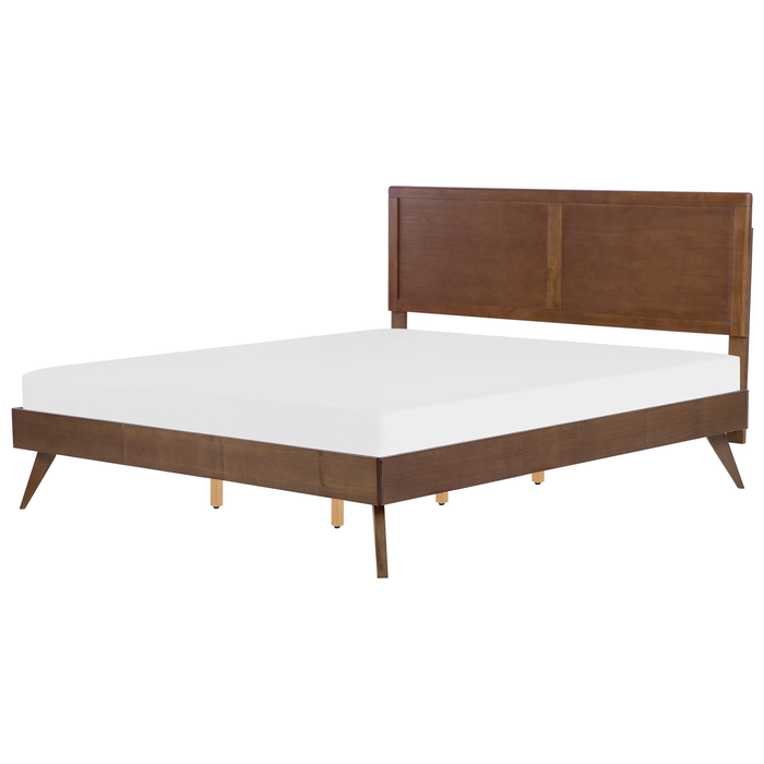 Beliani-ISTRES -Tweepersoonsbed-Donkere houtkleur-180 x 200 cm-MDF