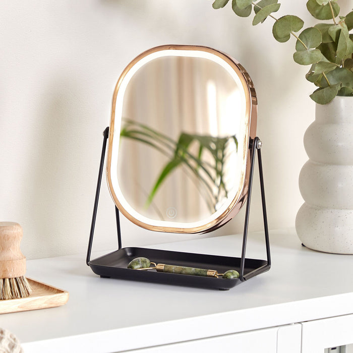 Beliani - DORDOGNE - Tafel spiegel - Rosegoud - Metaal