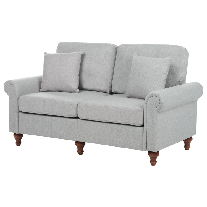 Beliani - GINNERUP - Tweezitsbank - Lichtgrijs - Polyester