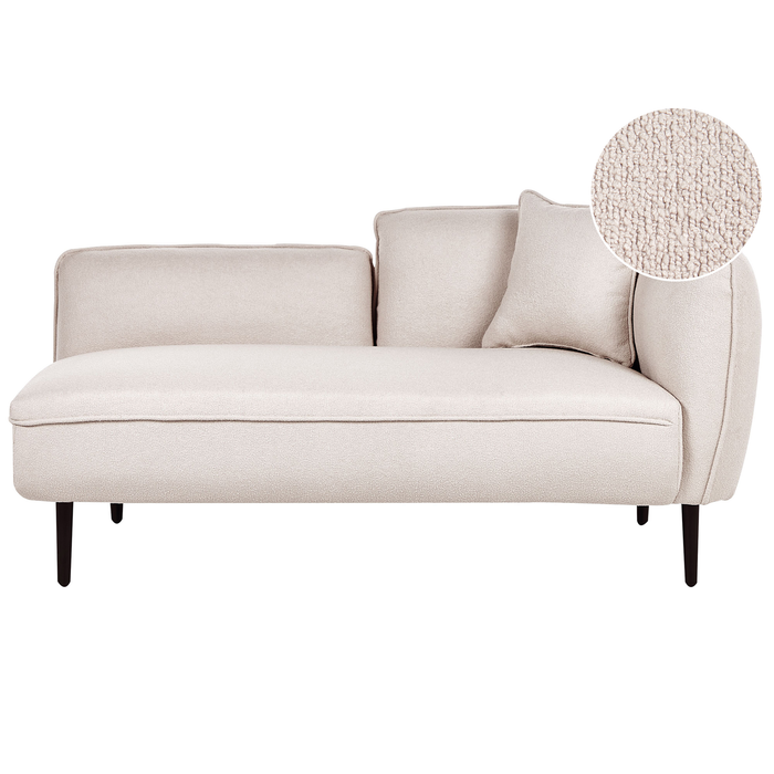 Beliani - CHEVANNES - Chaise longue - Lichtbeige - Bouclé