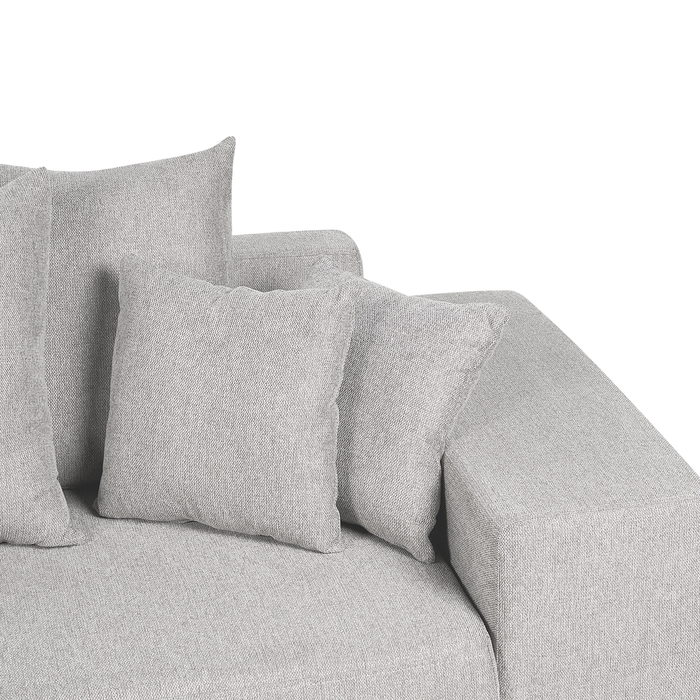 Beliani-LUSPA-Hoekbank met opbergruimte-Lichtgrijs-Linkszijdig-Stof