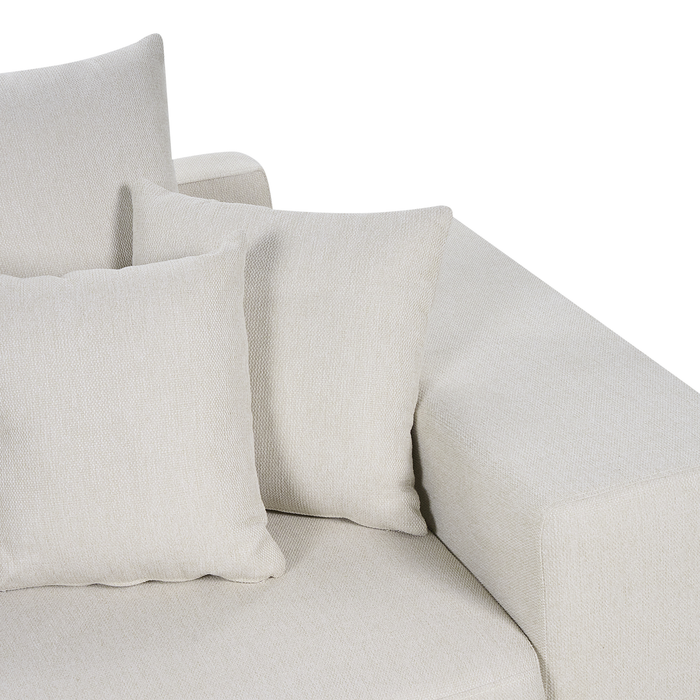 Beliani-LUSPA-Hoekbank met opbergruimte-Lichtbeige-Rechtszijdig-Stof