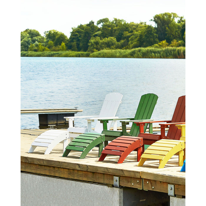 Beliani - ADIRONDACK - Tuinstoel met voetenbank - Wit - Kunsthout