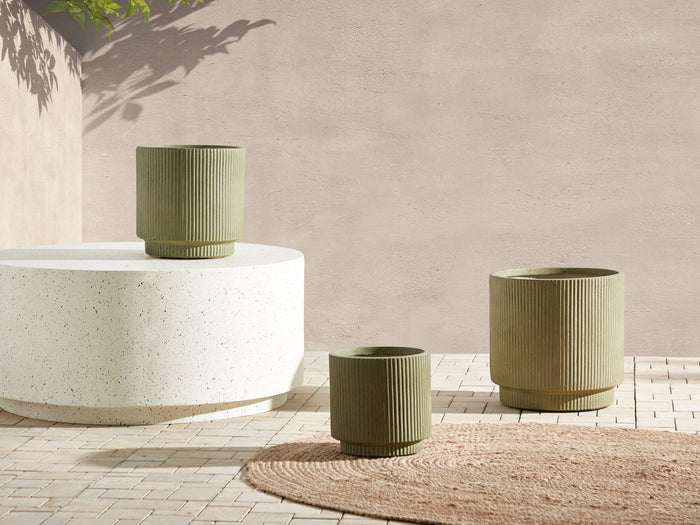 Beliani - DARIA - Bloempot - 24x24x24 cm - Groen - Kleivezels