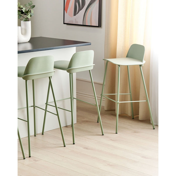 Beliani - MORA- Barkruk set van 4 - Groen - Lichtgroen