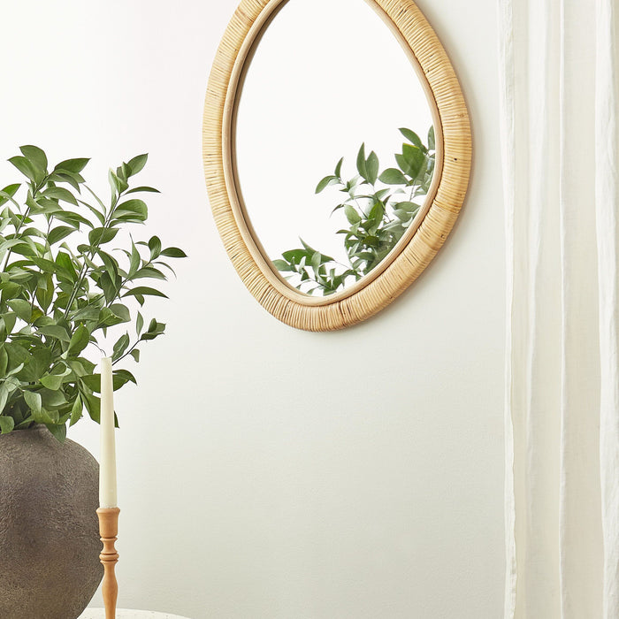 Beliani - ZAATARI - Wandspiegel - Natuurlijk - Rotan