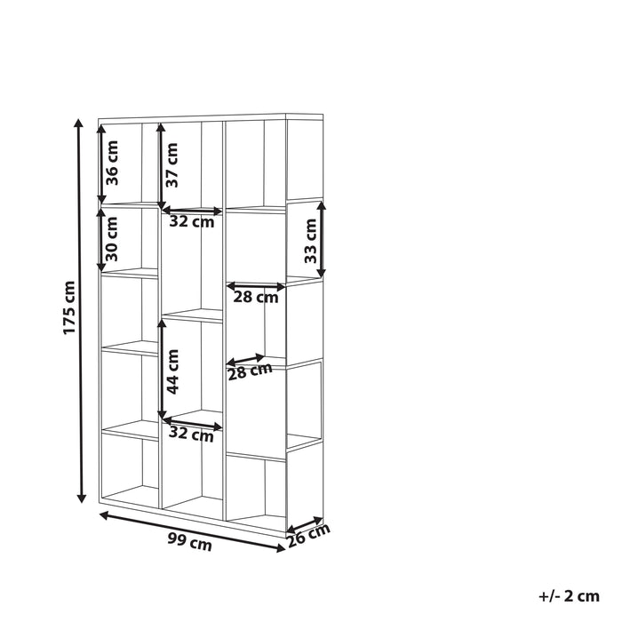 Beliani - BANGOR - Boekenkast - Lichthout|Zwart - MDF